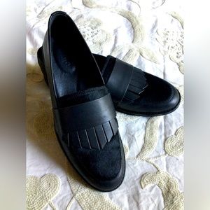 SPERRY TOP SIDER BLACK LEATHER WOMEN LOAFERS FLATS STS82057